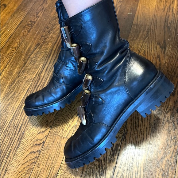 Christian Louboutin biker combat boots black ankle boots - Picture 6 of 14